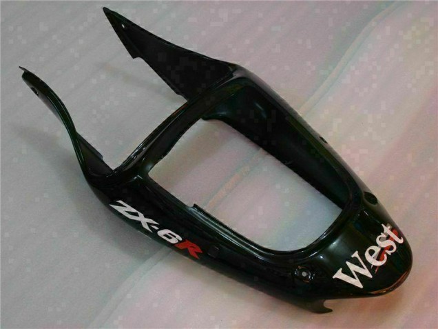 Schwarzer West Ninja 2000-2002 Kawasaki ZX6R Motorrad Verkleidung Schwarzer West Ninja 2000-2002 Kawasaki ZX6R Motorrad Verkleidung