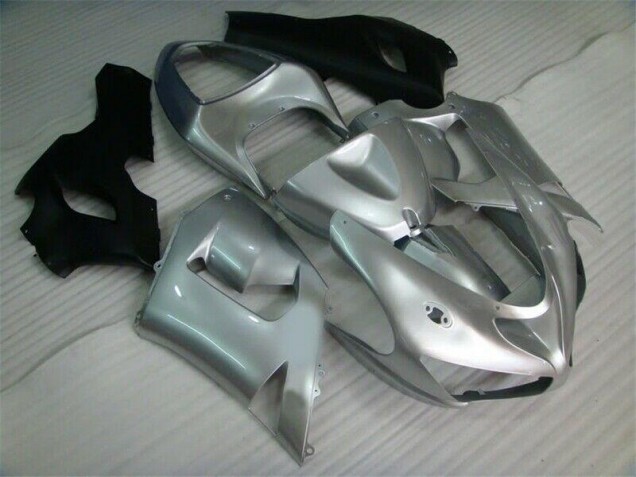 Silber Schwarz 2005-2006 Kawasaki ZX6R Motorrad Verkleidung Silber Schwarz 2005-2006 Kawasaki ZX6R Motorrad Verkleidung