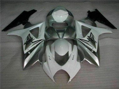Silber Weiß 2007-2008 Suzuki GSXR 1000 Motorrad Verkleidung