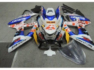 Weiß Blau Dunkel Hund 2008-2010 Suzuki GSXR 600 Motorrad Verkleidung