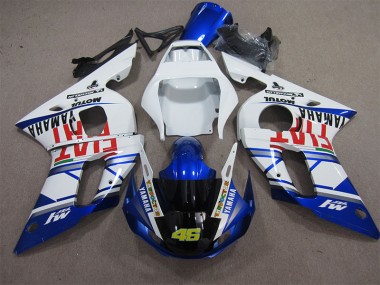 Weiß Blau Fiat 46 1998-2002 Yamaha YZF R6 Motorrad Verkleidung