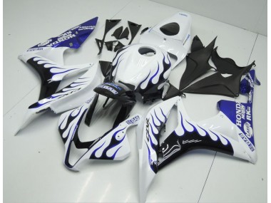 Weiß Blau Flamme 2007-2008 Honda CBR600RR Motorrad Verkleidung