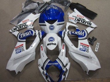 Weiß Blau Lucky Strike Rot Motul 2007-2008 Suzuki GSXR 1000 Motorrad Verkleidung