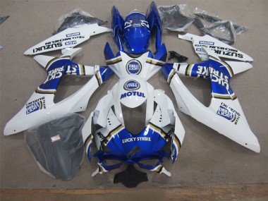 Weiß Lucky Strike Blau Motul 2008-2010 Suzuki GSXR 600 Motorrad Verkleidung