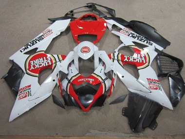 Weiß Lucky Strike Rot Motul 2005-2006 Suzuki GSXR 1000 Motorrad Verkleidungen