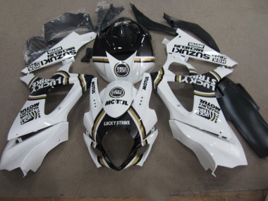 Weiß Lucky Strike Schwarz Motul 2007-2008 Suzuki GSXR 1000 Motorrad Verkleidung