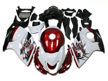 Weiß Rot 2008-2019 Suzuki GSXR 1300 Hayabusa Motorrad Verkleidung