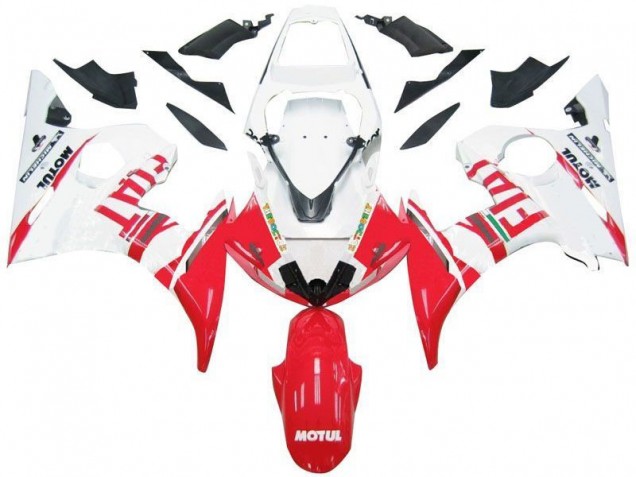 Weiß Rot Fiat 2003-2005 Yamaha YZF R6 Motorrad Verkleidung Weiß Rot Fiat 2003-2005 Yamaha YZF R6 Motorrad Verkleidung