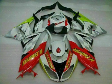 Weiß Rot H. Energy 2009-2012 Kawasaki ZX6R Motorrad Verkleidung