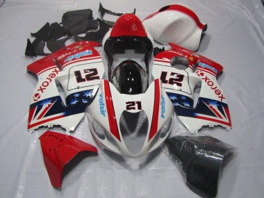 Weiß Rot Xerox 21 1996-2007 Suzuki GSXR 1300 Hayabusa Motorrad Verkleidung