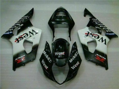 Weiß Schwarz 2003-2004 Suzuki GSXR 1000 Motorrad Verkleidungen