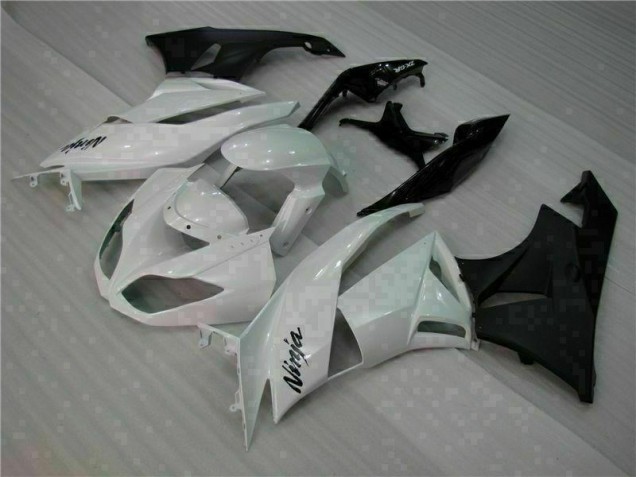 Weiß Schwarz 2009-2012 Kawasaki ZX6R Motorrad Verkleidungen Weiß Schwarz 2009-2012 Kawasaki ZX6R Motorrad Verkleidungen