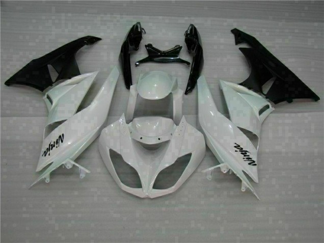 Weiß Schwarz 2009-2012 Kawasaki ZX6R Motorrad Verkleidungen Weiß Schwarz 2009-2012 Kawasaki ZX6R Motorrad Verkleidungen