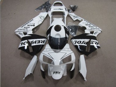 Weiß Schwarz Repsol 2003-2004 Honda CBR600RR Motorrad Verkleidung