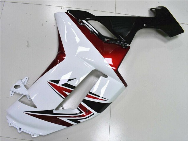 Weiß Schwarz Rot 2007-2008 Kawasaki ZX6R Motorrad Verkleidung Weiß Schwarz Rot 2007-2008 Kawasaki ZX6R Motorrad Verkleidung